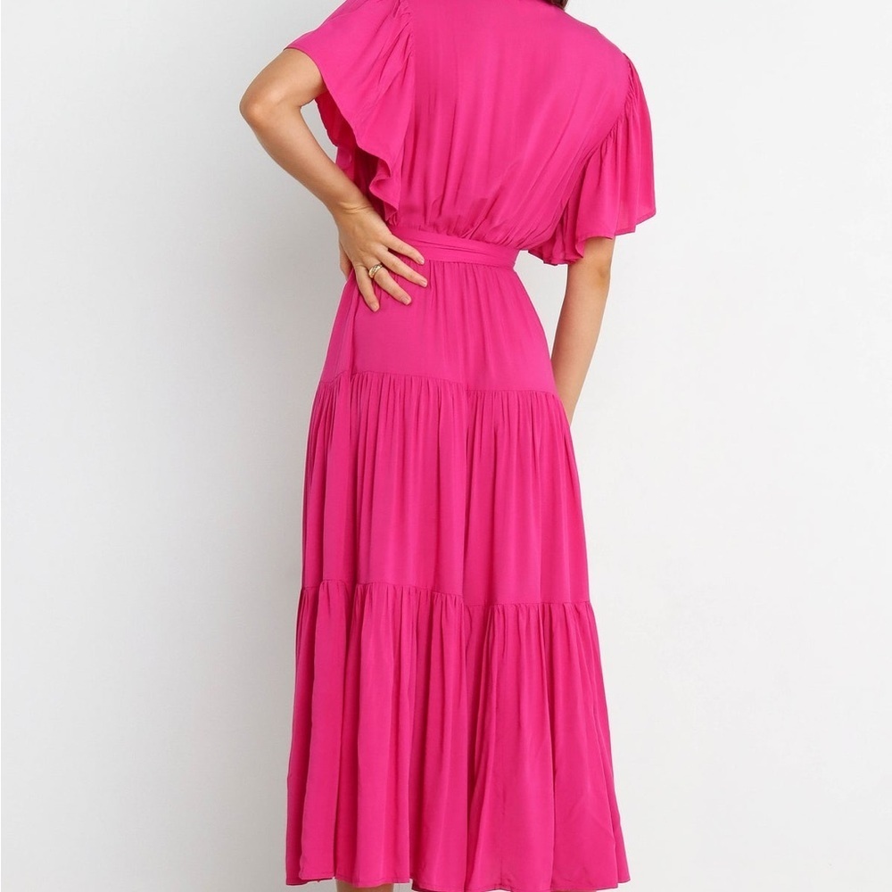 Elegant Pink Midi Dress size Large - Picture 3 of 8